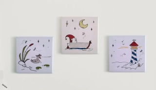 Triptych obrazů Skřítek s majákem